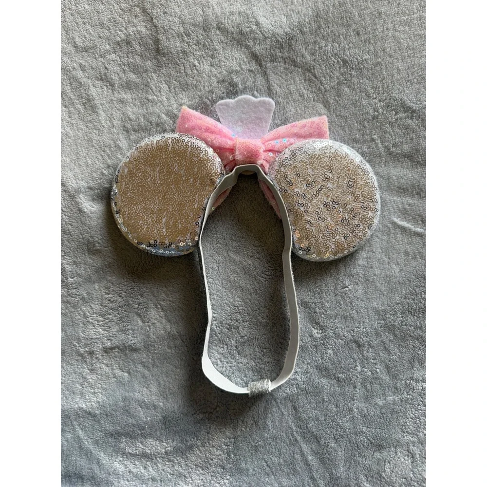 Disney Ratatouille Remy Chef Mickey Mouse Ears Headband Pink Silver - E537